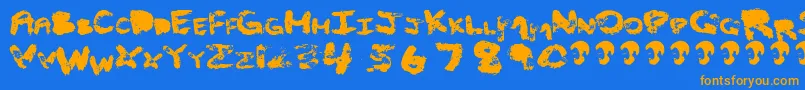 OpnCleaghE Font – Orange Fonts on Blue Background