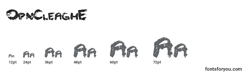 OpnCleaghE Font Sizes