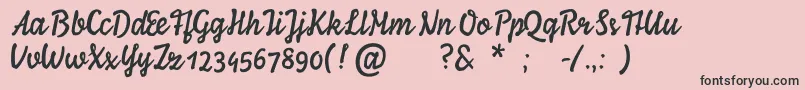 Saiba mais sobre a fonte YlvieScript Fonte YlvieScript – fontes pretas em um fundo rosa
