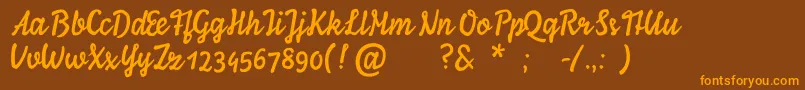 YlvieScript Font – Orange Fonts on Brown Background