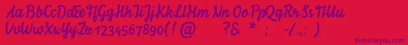 YlvieScript Font – Purple Fonts on Red Background