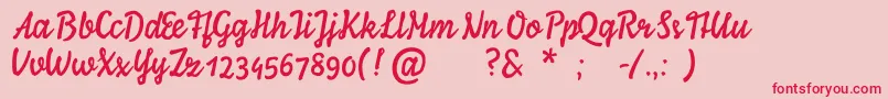 YlvieScript Font – Red Fonts on Pink Background