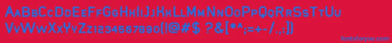 MistergiaccoBoldcaps Font – Blue Fonts on Red Background