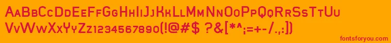 MistergiaccoBoldcaps Font – Red Fonts on Orange Background