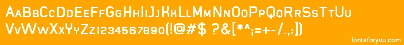 Więcej informacji o czcionce MistergiaccoBoldcaps Czcionka MistergiaccoBoldcaps – białe czcionki na pomarańczowym tle