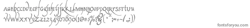 フォントClerica – 白い背景に灰色の文字