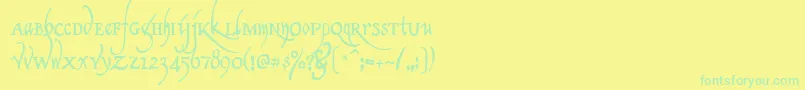 Clerica Font – Green Fonts on Yellow Background
