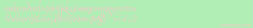Clerica-Schriftart – Rosa Schriften auf grünem Hintergrund