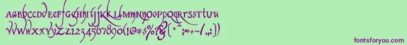 Clerica Font – Purple Fonts on Green Background