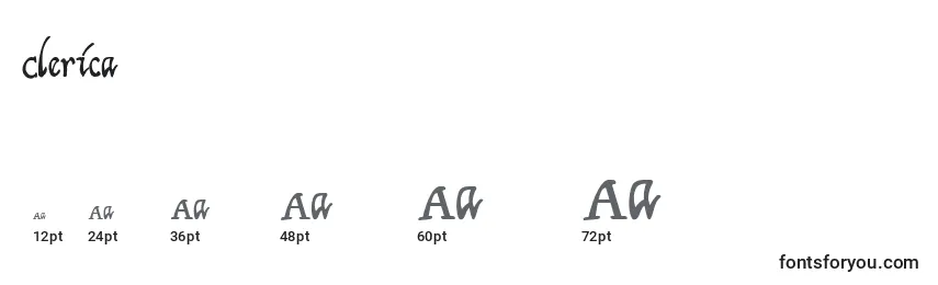 Clerica Font Sizes