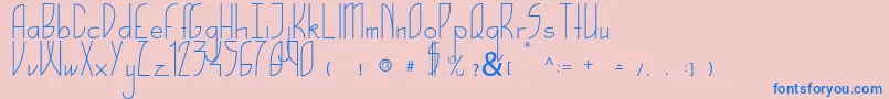 Beaufont Font – Blue Fonts on Pink Background