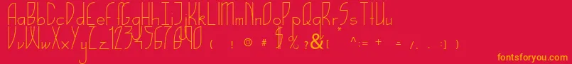 Beaufont Font – Orange Fonts on Red Background