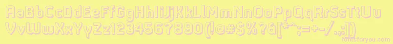 Ganymede3D Font – Pink Fonts on Yellow Background