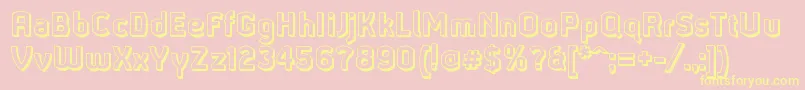 Ganymede3D Font – Yellow Fonts on Pink Background