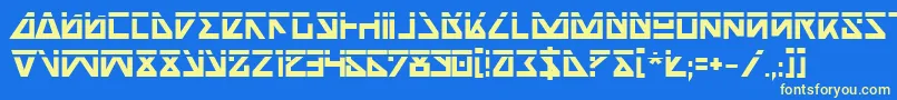 フォントNickbl – 黄色の文字、青い背景