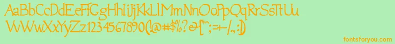 Jempol Font – Orange Fonts on Green Background