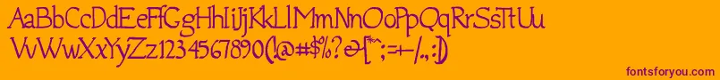 Jempol Font – Purple Fonts on Orange Background