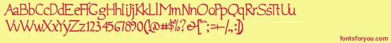 Jempol Font – Red Fonts on Yellow Background