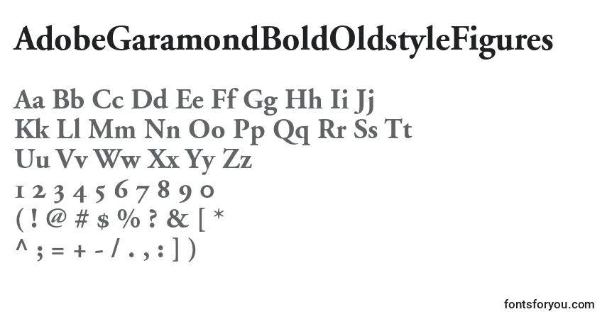 Czcionka AdobeGaramondBoldOldstyleFigures – alfabet, cyfry, specjalne znaki