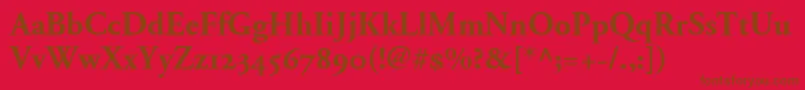 Police AdobeGaramondBoldOldstyleFigures – polices brunes sur fond rouge