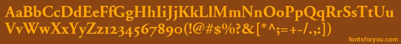 AdobeGaramondBoldOldstyleFigures Font – Orange Fonts on Brown Background
