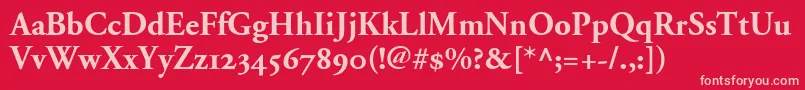 AdobeGaramondBoldOldstyleFigures Font – Pink Fonts on Red Background