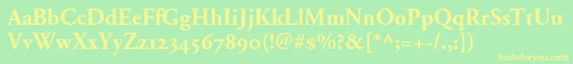 AdobeGaramondBoldOldstyleFigures Font – Yellow Fonts on Green Background