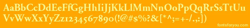 AdobeGaramondBoldOldstyleFigures Font – Yellow Fonts on Orange Background