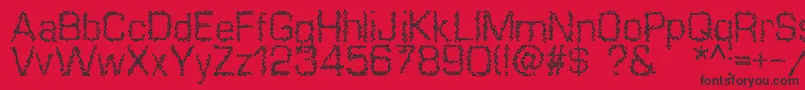 Fonte Mosaique – fontes pretas em um fundo vermelho