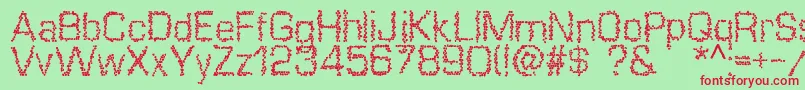 Mosaique Font – Red Fonts on Green Background