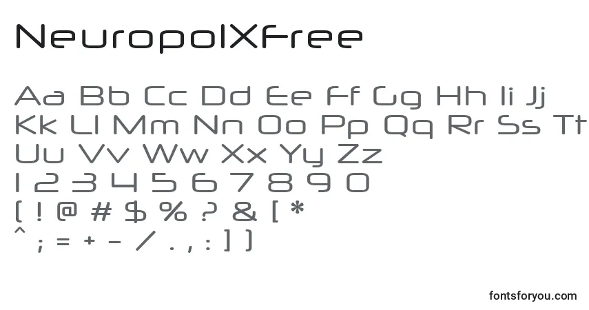 Schriftart NeuropolXFree – Alphabet, Zahlen, spezielle Symbole