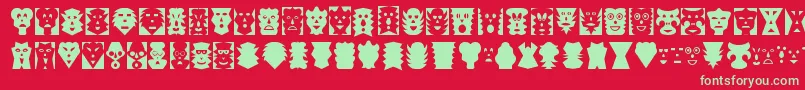 Maskalin Font – Green Fonts on Red Background