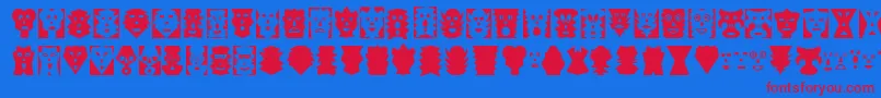 Maskalin Font – Red Fonts on Blue Background