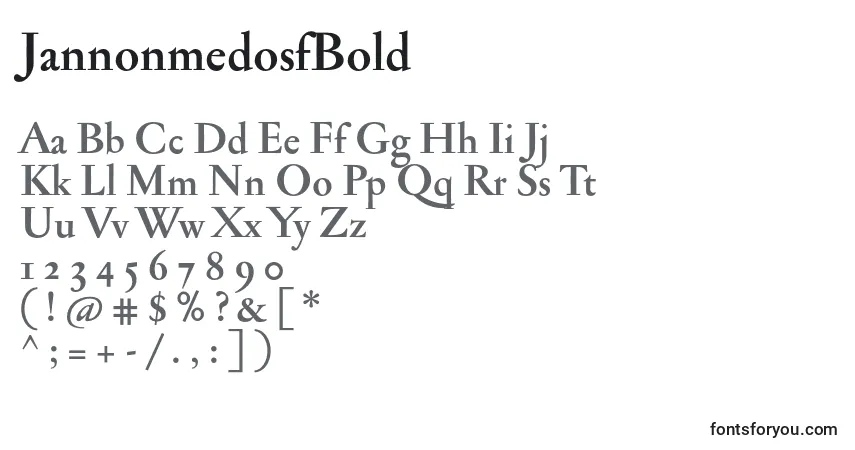 Schriftart JannonmedosfBold – Alphabet, Zahlen, spezielle Symbole
