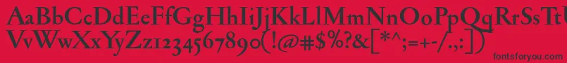 JannonmedosfBold Font – Black Fonts on Red Background