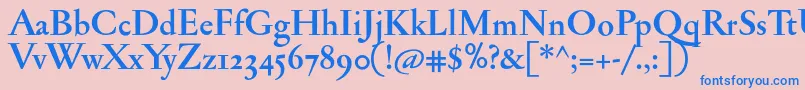 JannonmedosfBold Font – Blue Fonts on Pink Background