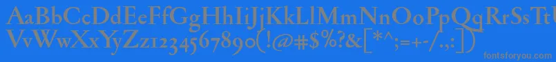 フォントJannonmedosfBold – 青い背景に灰色の文字