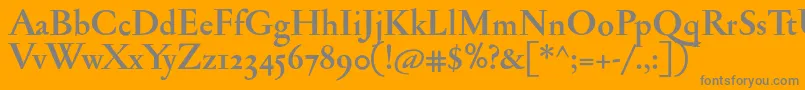 JannonmedosfBold-Schriftart – Graue Schriften auf orangefarbenem Hintergrund