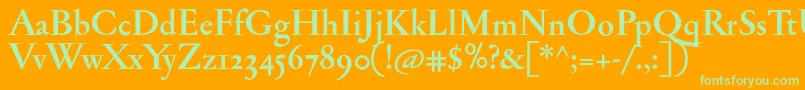 Шрифт JannonmedosfBold – зелёные шрифты на оранжевом фоне
