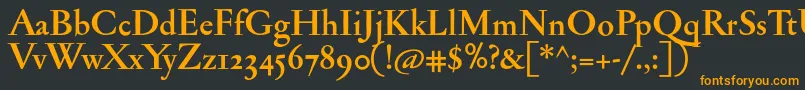 Шрифт JannonmedosfBold – оранжевые шрифты на чёрном фоне