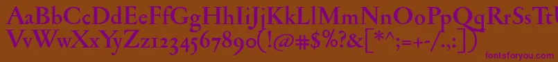 JannonmedosfBold Font – Purple Fonts on Brown Background