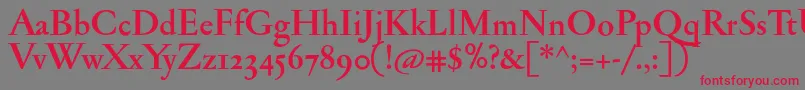 JannonmedosfBold Font – Red Fonts on Gray Background