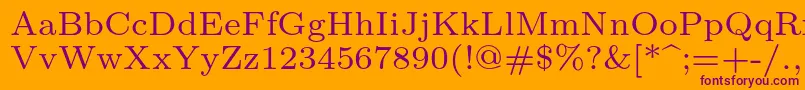 Lmroman7Regular Font – Purple Fonts on Orange Background