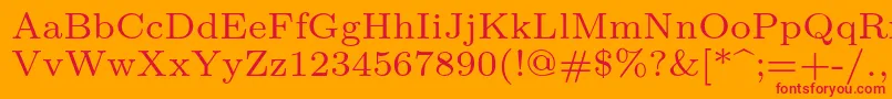 Lmroman7Regular Font – Red Fonts on Orange Background