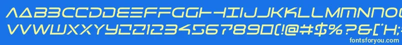 Telemarinessemita1-Schriftart – Gelbe Schriften auf blauem Hintergrund