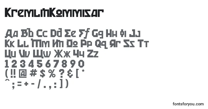 Czcionka KremlinKommisar – alfabet, cyfry, specjalne znaki