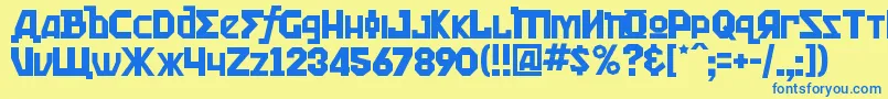 KremlinKommisar Font – Blue Fonts on Yellow Background