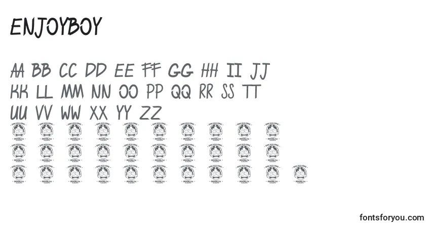 Czcionka EnjoyBoy – alfabet, cyfry, specjalne znaki