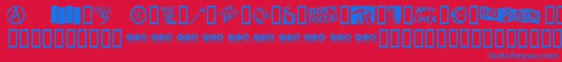 PunkDingbats Font – Blue Fonts on Red Background