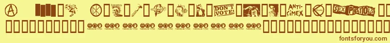 PunkDingbats Font – Brown Fonts on Yellow Background